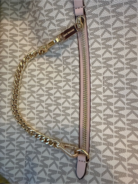 Michael Kors Light Pink MK Logo Backpack with Gold Chain Detail main image 6